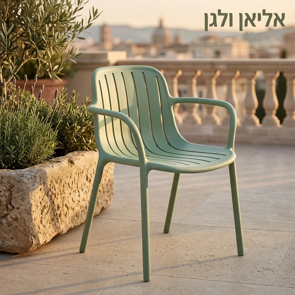 כיסא גינה ויגו ירוק במרפסת גג